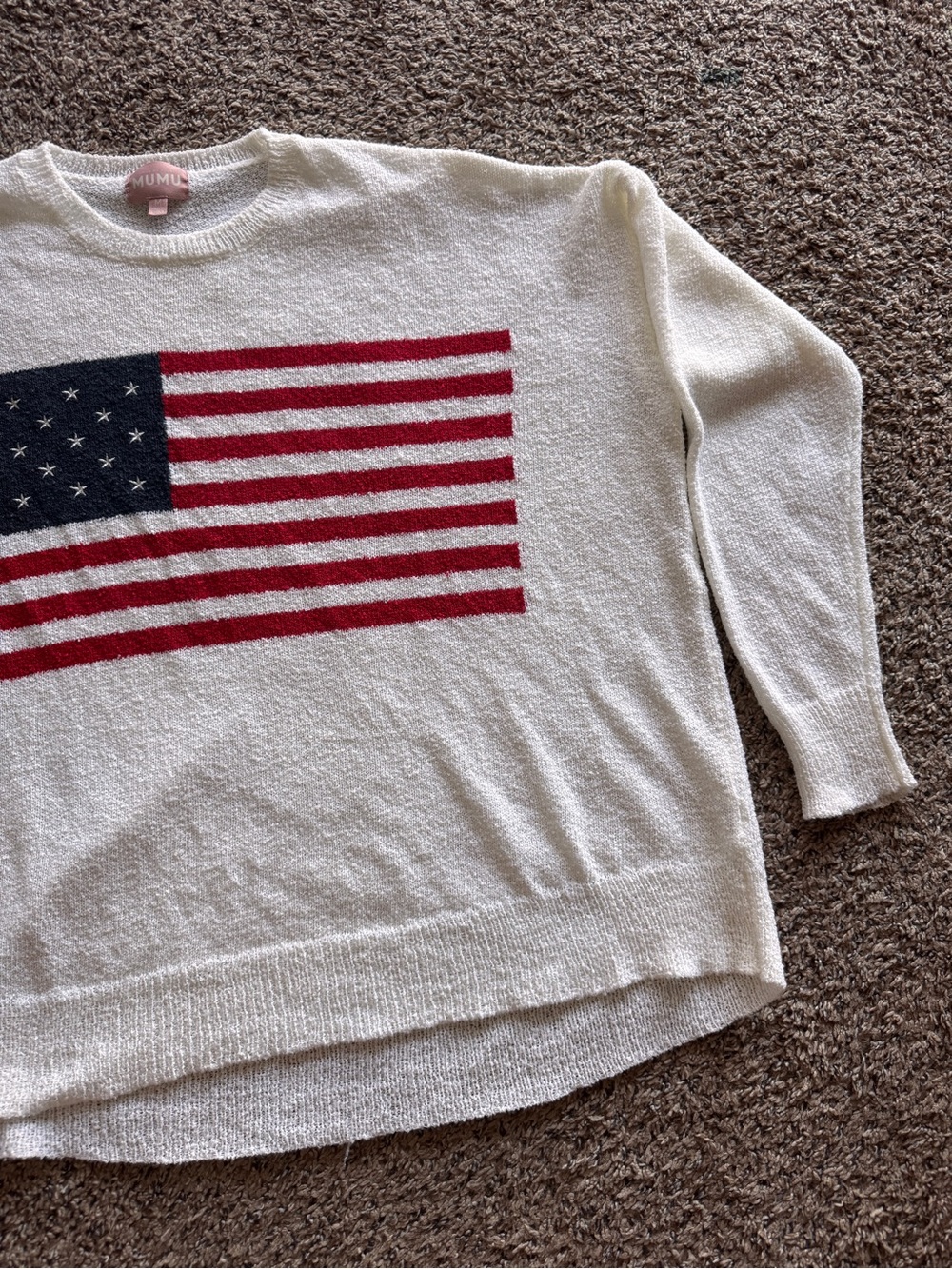 Show Me Your Mumu USA July American Flag Woodsy Summer Sweater Women’s medium - Picture 3 of 10